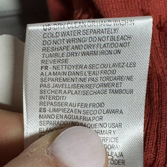 Minnie Rose Cotton Cashmere Sleeveless Neck Frayed Tank Top size Large Spice NEW - Picture 7 of 8